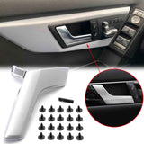Left Driver / Right Passenger Side Inside Interior Door Handle Repair Kit for Mercedes Benz W204 X204 GLK250 GLK300 GLK350 C230 C250 C350 C63 AMG 2008-2015, Matte Silver