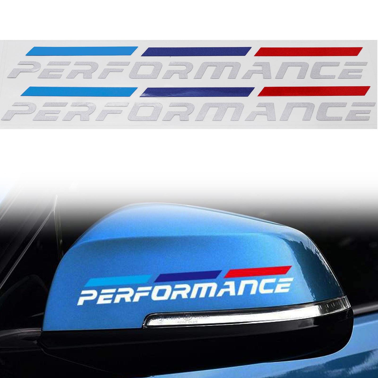 Decal to fit BMW M performance stripe wing mirror decal - BMW0013