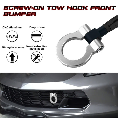 Silver Track Racing Style Anodized Aluminum Tow Hook For Cadillac XLR 2006-2009