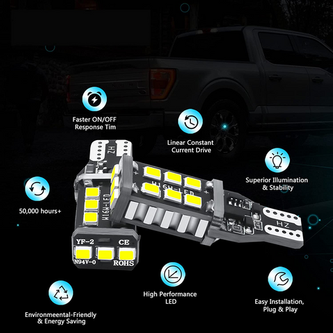 White LED Interior Reverse Light Package Kit for Nissan Titan XD 2016-2019 2020