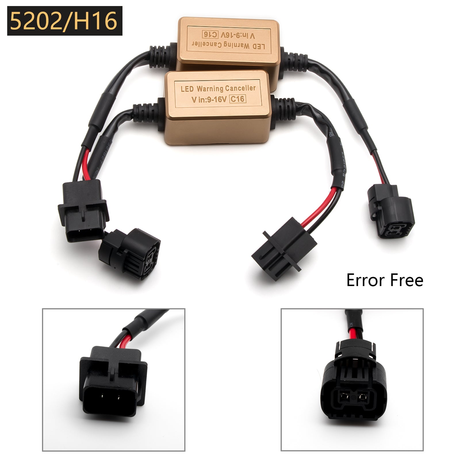 Error Free Resistor Anti Flicker Led Canbus Decoder Adapter H1/H3