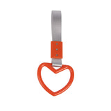 Orange Tsurikawa Handle Ring Heart Shaped Japanese Car Warning Loop Decoration