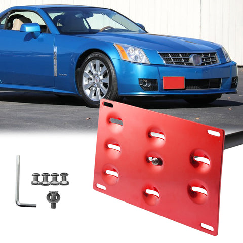Black / Red Sporty Racing Front Tow Hook License Plate Bumper Mounting Bracket Fit for Cadillac XLR 2006-2009