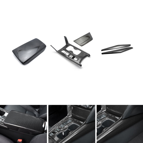 Carbon Fiber Texture Center Gear Shift Armrest Box Panel Trim For Accord 18-22