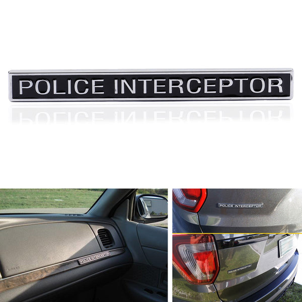 Muzzys Police Interceptor Badge Emblem - Universal Stick-On Decal For Cars & Trucks