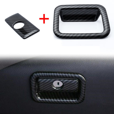 ABS Carbon Fiber Copilot Glove Storage Box Handle Cover Trim for Toyota Camry 2018-2024