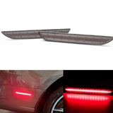 Set Red Rear Bumper Side Marker Light Smoked Lens Reflector for Ford Mustang 2015-2019, Direct Replace OEM Side Marker Lamp Kit Assembly
