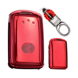 Red Soft TPU Full Protect Remote Smart Key Fob Cover Case For Mazda 3 2019-2021