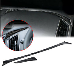 2pcs Carbon Fiber Pattern Dashboard Console Panel Strip Cover Molding Trim for Infiniti Q50 2014-2019