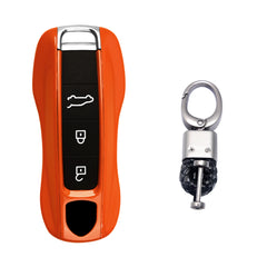 Orange Remote Control Key Fob Cover Hard Shell w/Keychain For Porsche Cayenne Panamera 2018+