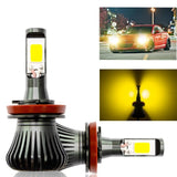 2pcs Golden Yellow LED Fog Light Bulbs w/ Flashing Strobe Function