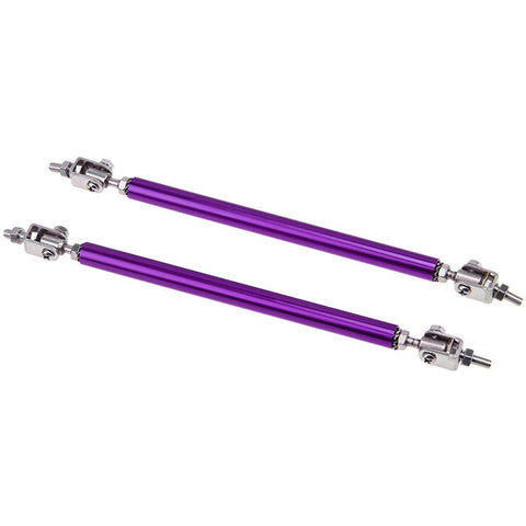 2pc Adjustable 8"-11" Front Bumper Lip Splitter Diffuser Strut Rod Tie Bars Splitter Support Rods Compatible with Most Vehicles [Purple]