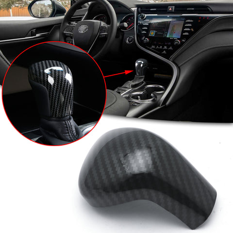 Carbon Fiber Pattern Inner Auto Gear Shift Knob Cover Trim Decoration For Toyota Camry 2018-2022 or Corolla Hatchback or Avalon 2019-2022