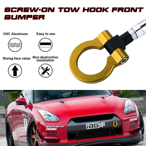 Front Track Racing Aluminum Gold Tow Hook JDM for Nissan GTR Infiniti Q50 Q60