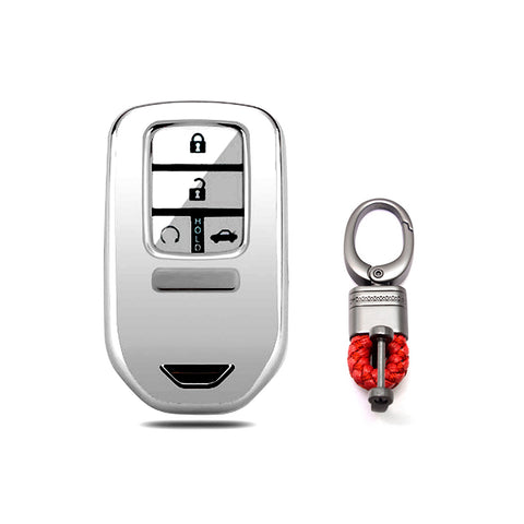 TPU Silver Shockproof Smart Key Fob Holder For Honda Honda CR-V CR-V FIT Civic