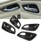 4pcs Carbon Fiber Style Car Inner Door Handle Bowl Frame Cover Trim for BMW 3 Series E90 Sedan 2005-2012