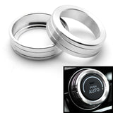 2x Red/Silver Anodized Aluminum AC Climate Control Ring Knob Covers For 16-up Honda Civic