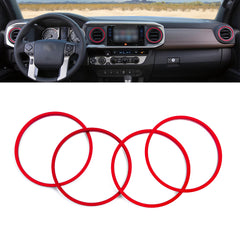 For Toyota Tacoma 2016-2023 Red Air Vent Outer Rings Molding Decoration Cover