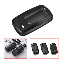 For Volkswagen Key Fob Cover, Soft TPU Key Holder Case Car Key Protector for VW Tiguan Touran Passat LaVida Sagitar Jetta Skoda Golf Polo Santana, Black