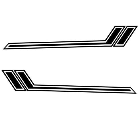 Side Door Skirt Vinyl Stripe Decal Sticker, Glossy Black Hockey Sporty Graphic Style (Length 67")