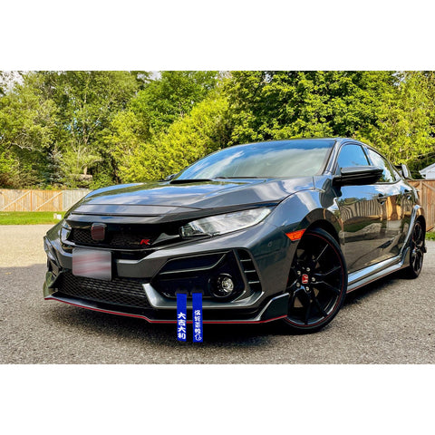 JDM Blue Nylon Chinese Slogan Towing Strap Trailers For Scion tC Subaru WRX STI