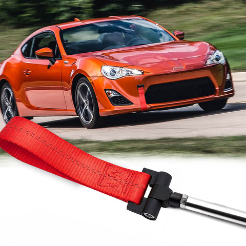 JDM Style Tow Hole Adapter with Towing Strap for Scion FR-S Toyota 86 Subaru BRZ WRX STi Outback Legacy Impreza