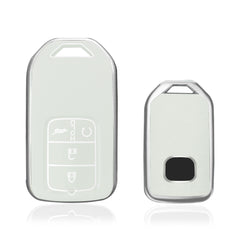 White Soft TPU Leather Full Protect Key Fob Cover Case For Honda Civic 2014-2023