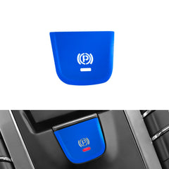 Car Interior Parking Brake P Button Switch Knob,Handbrake Button Frame Decoration Cover Sticker Compatible with Porsche Macan 2014-2021 (Blue)