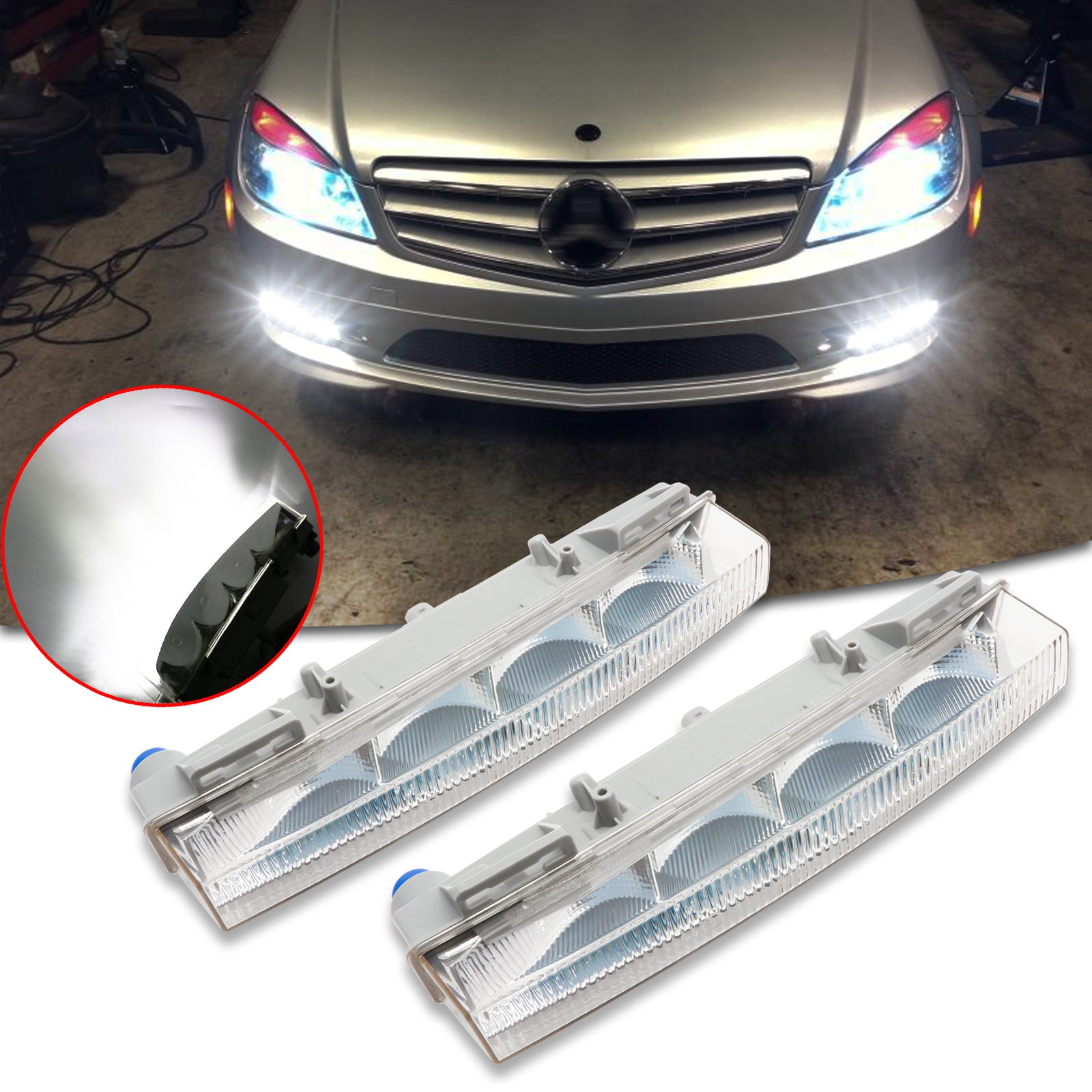 LED Daytime Running Light Fog Lamp for Mercedes Benz ML350 ML | Xotic