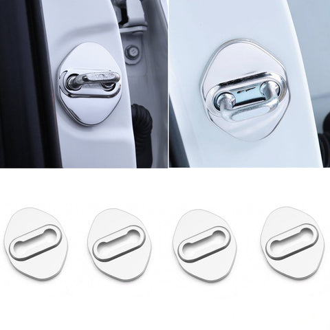 4pcs Blue/Black/Red/Silver Door Lock Cover Stainless Steel Car