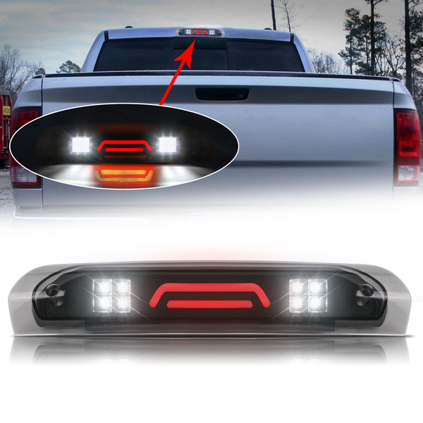 03-06 Dodge RAM Smoked LED Tailgate Light Bar – 3D Tinted Housing, Red LED, Direct Fit