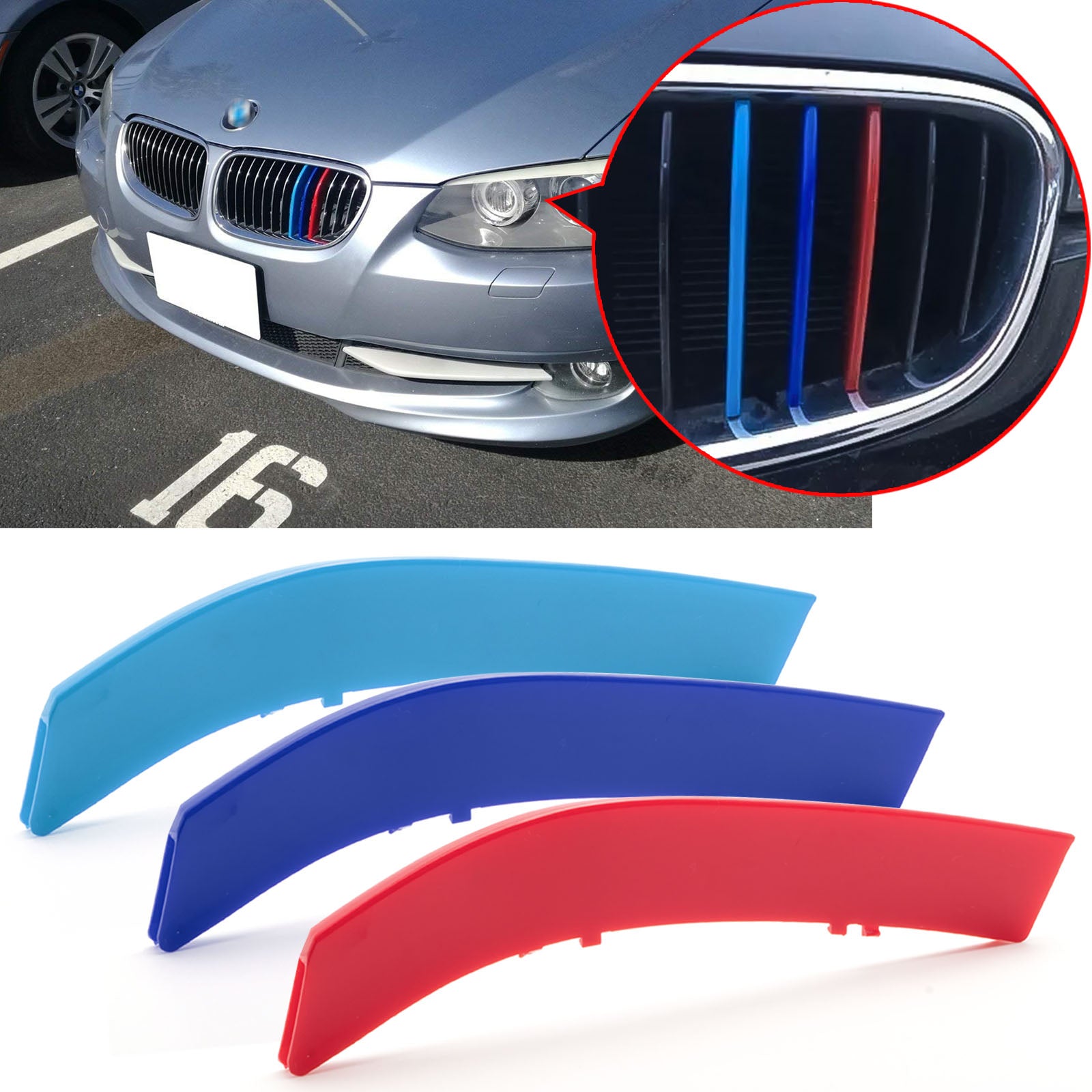 Colorful Kidney Grille Clips For BMW 3 Series E90 E91 – Easy Snap-On Styling