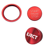 Red Aluminum Engine Start + Cigarette Lighter Eject Button Trim For Audi A4 S4