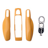 Gloss Yellow ABS Smart Key Fob Cover Holder w/Keychain For Porsche Macan Carrera 911 Cayenne
