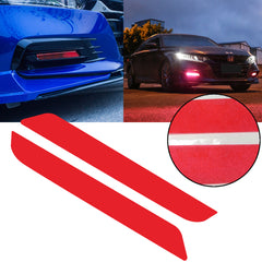2pcs Red / Yellow Front Fog Light DRL Tint PVC Film Sticker Trim Wrap Overlay Sheet Decal for Honda Accord 2018 2019