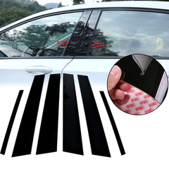 6pcs for Toyota Corolla 2009-2013 Pillar Post Trim Cover, Glossy Black Car Door Window Pillar Post Cover Molding Kit