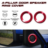 Sporty Red A-Pillar Door Audio Speaker Ring Cover For Honda Civic 10th 2016-2021