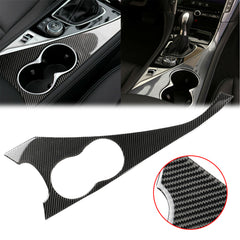 Carbon Fiber Look Car Interior Center Console Cup Holder Panel Trim Frame Cover Decor for Infiniti Q50 2014-2023