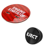 Red Carbon Engine + Black Cigarette Lighter Eject Button Trim For Chevrolet GMC