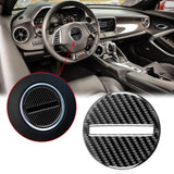 Carbon Fiber Steering Wheel Center Logo Cover Trim Decoration Sticker for Chevrolet Camaro 2016-2024