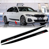 2pcs for BMW G20 Side Skirt Stripe Vinyl Sticker, M-Performance Car Door Sill Decal, Auto Body Lower Door Panel Molding Trim, Matte Black