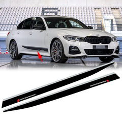 2pcs for BMW G20 Side Skirt Stripe Vinyl Sticker, M-Performance Car Door Sill Decal, Auto Body Lower Door Panel Molding Trim, Matte Black