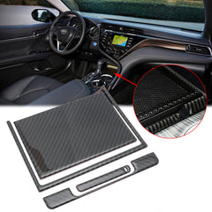 Real Carbon Fiber Interior Center Console Ashtray Storage Box Panel Cover Trim Decals Stickers for Toyota Camry 2018-2024