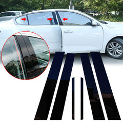 6pcs Glossy Black Car Pillar Post Cover Trim Door Window Molding Cover for Honda Accord 2013-2017