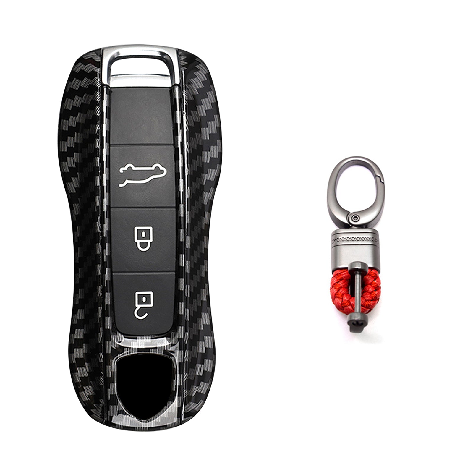 thumbnail image 2 of IRONWALLS Remote Key Case Cover Shell For Porsche 911, Macan, Panamera, Cayenne – 3PCS Set 2 of 5