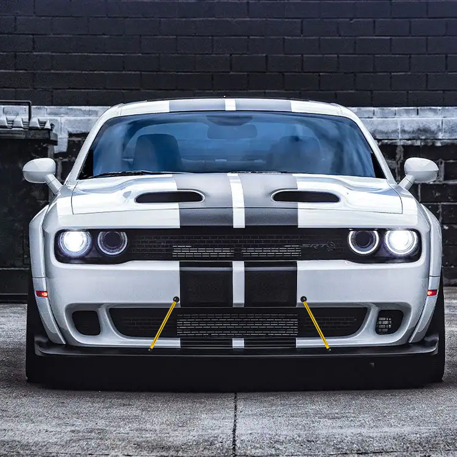 Front Diffuser Rods 2pc Adjustable 7.87'' Front Bumper Lip Splitter Diffuser Strut Rod Tie ...