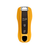 Yellow Remote Control Key Fob Cover Hard Shell w/Keychain For Porsche Cayenne Panamera 2018+