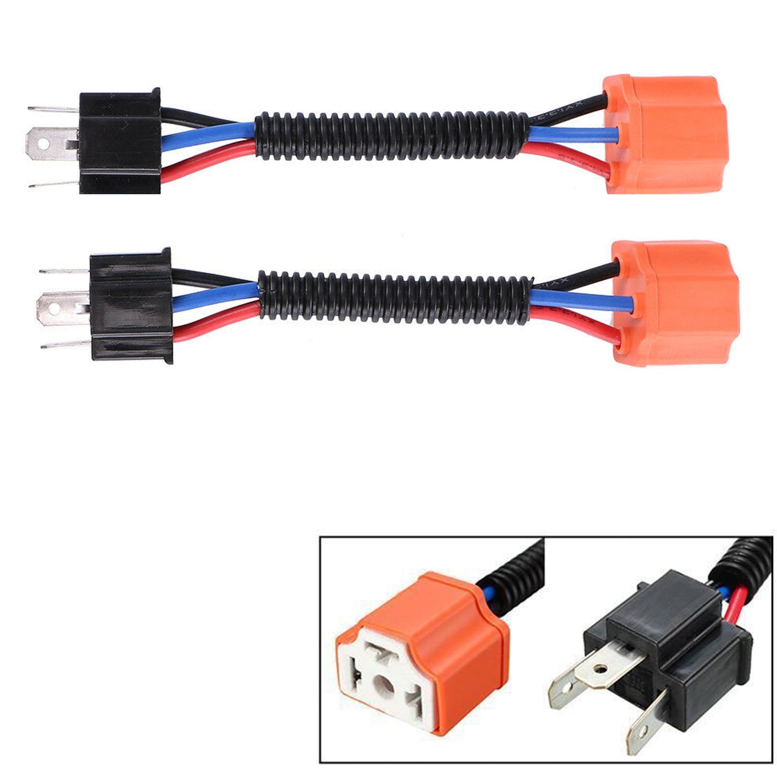 SparkHID H4/9003/HB2 Heavy Duty Ceramic Wiring Socket Adapter Pigtail (Pair)