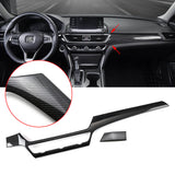 ABS Carbon Fiber / Red ABS Car Dashboard AC Switch Button Panel Frame Cover Trim for Honda Accord 2018 2019