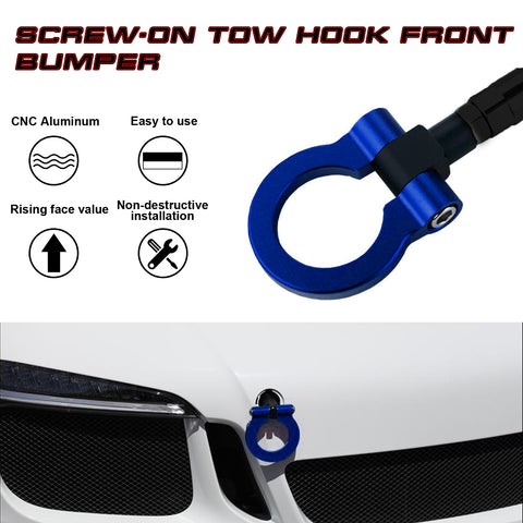 Blue Track Racing Style Aluminum Tow Hook For Porsche Carrera 911 991 2014-up